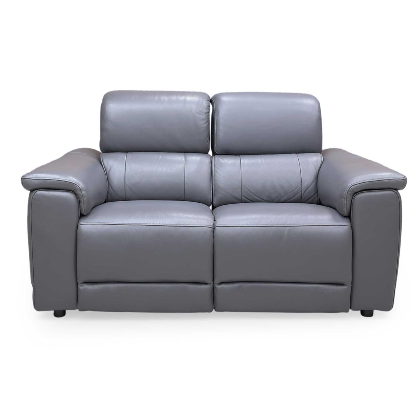 ‘Genius’ Montana Lavender Gry Cat-60:18 Leather 2 Seater Power Recliner Sofa with Power Headrests and Bluetooth Speakers