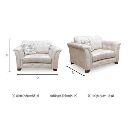 ‘Aura’ Kenzo Cream Dw Ft Velvet Classic Back Love Chair