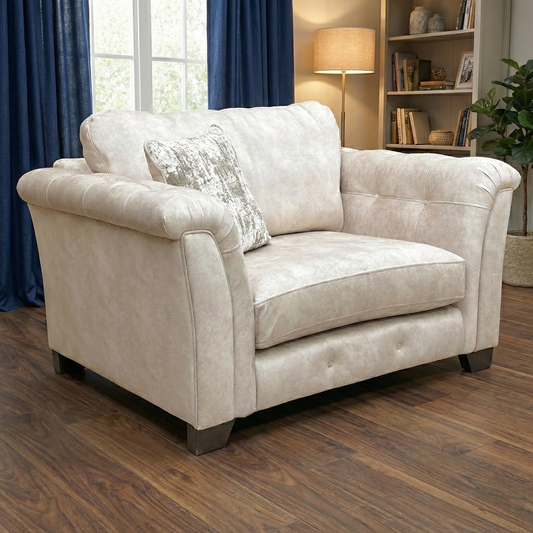 ‘Aura’ Kenzo Cream Dw Ft Velvet Classic Back Love Chair