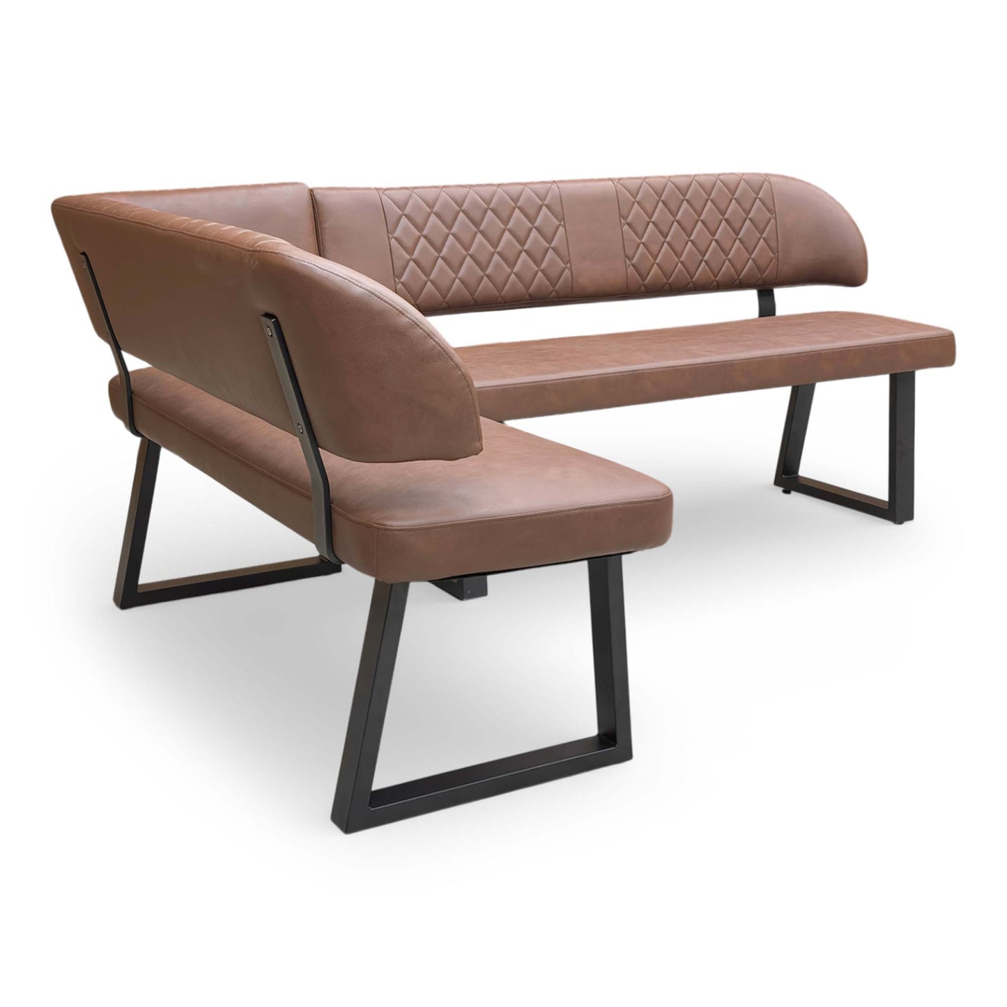 ‘Venus' Tan Faux Leather Left Hand Facing Corner Bench