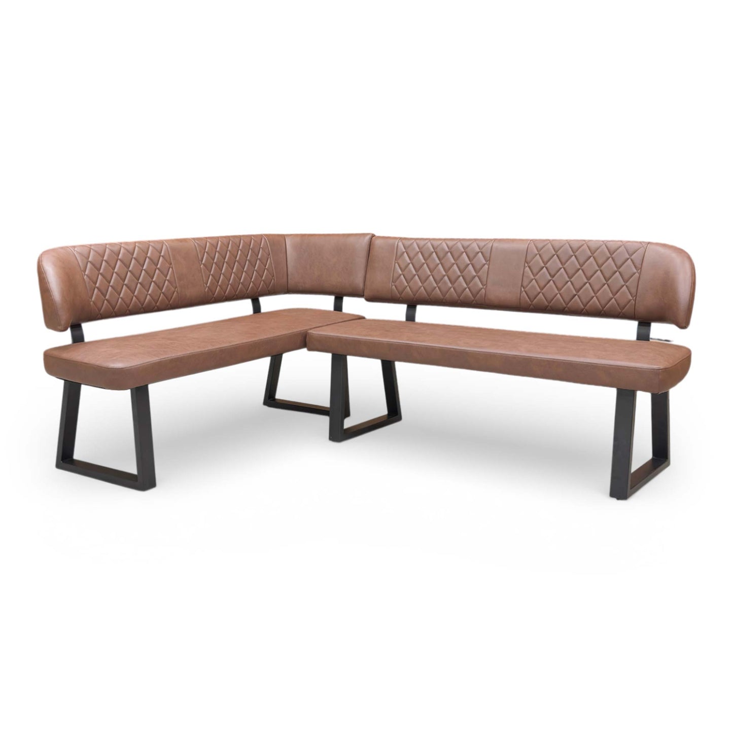 ‘Venus' Tan Faux Leather Left Hand Facing Corner Bench