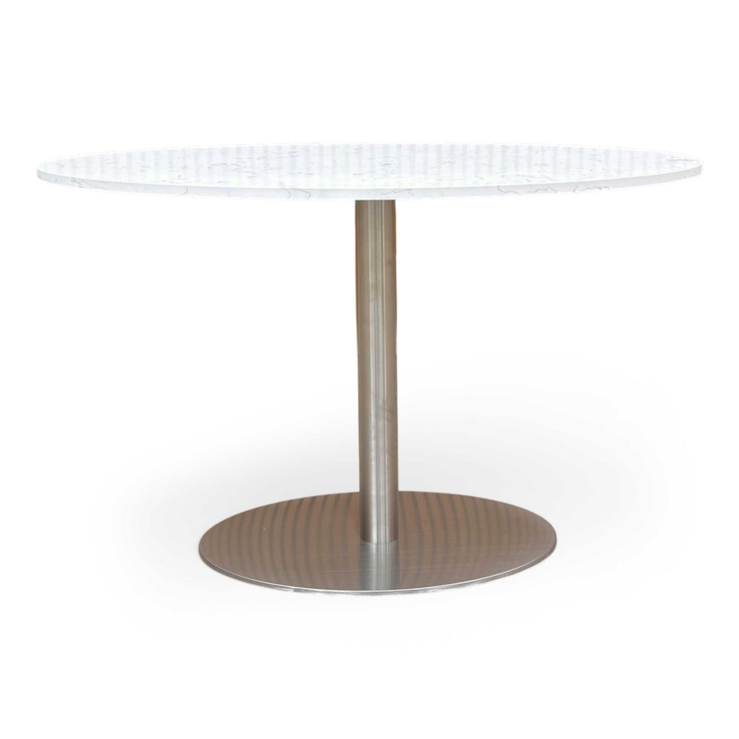 ‘Helsinki’ Bianco Miami Quartz Ceramic Top 120cm Fixed Oval Dining Table