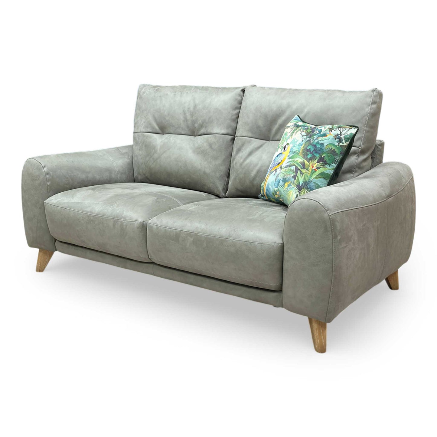 ‘Malmo’ Bfa-Ori-R12 Olive Green Suede Fabric 2 Seater Sofa