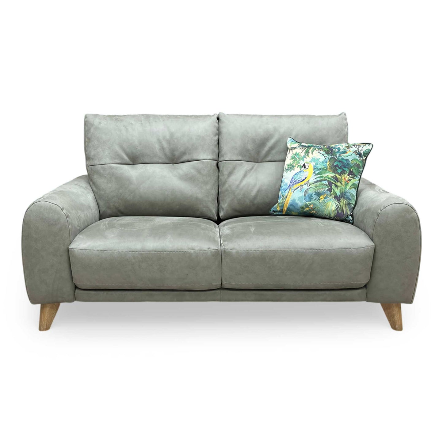 ‘Malmo’ Bfa-Ori-R12 Olive Green Suede Fabric 2 Seater Sofa