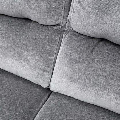 ‘Flex’ Fab-Can-R456 Anthracite Fabric Left Hand Facing Small Corner Sofa Bed with Power Recliner and Storage Arms