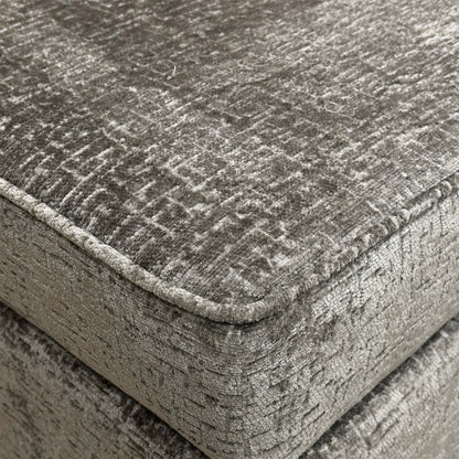 Close-up of the Alexandra Grey chenille fabric, highlighting the high-quality woven texture, subtle silver-grey tones, and soft tactile finish.