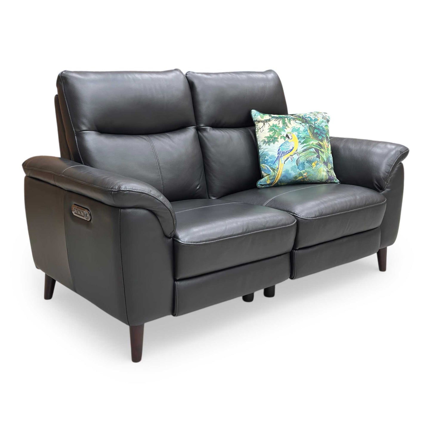 ‘Morgan’ Oslo Jet Black Cat-40/23 Leather 3 Seater Power Recliner Sofa