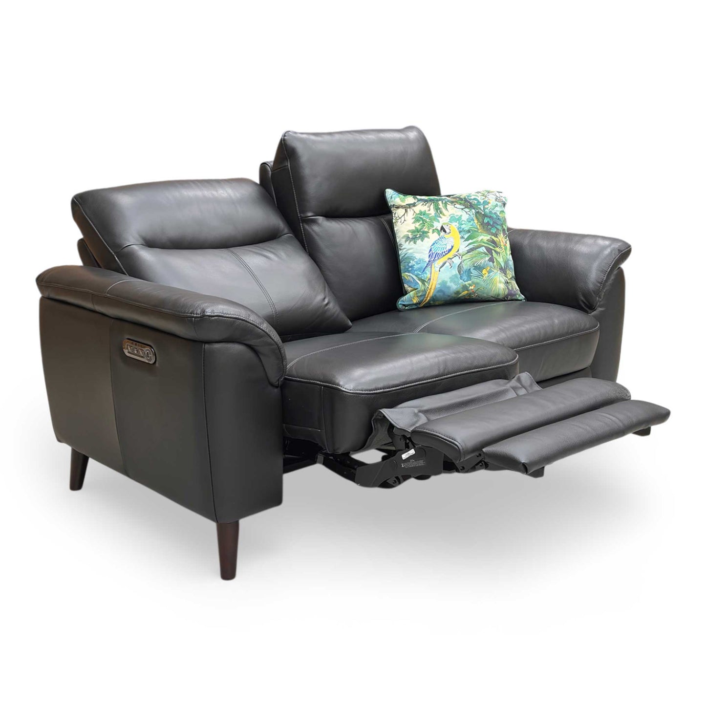 ‘Morgan’ Oslo Jet Black Cat-40/23 Leather 3 Seater Power Recliner Sofa
