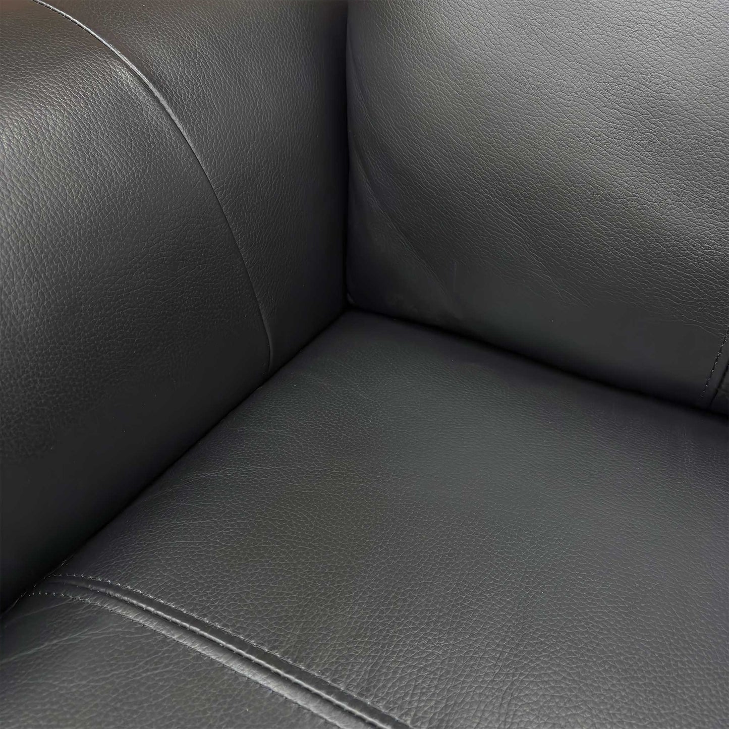 ‘Morgan’ Oslo Jet Black Cat-40/23 Leather 3 Seater Power Recliner Sofa