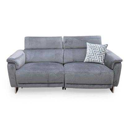 ‘Moet’ Opulence Granite Velvet 3 Seater Power Recliner Sofa with Power Headrests