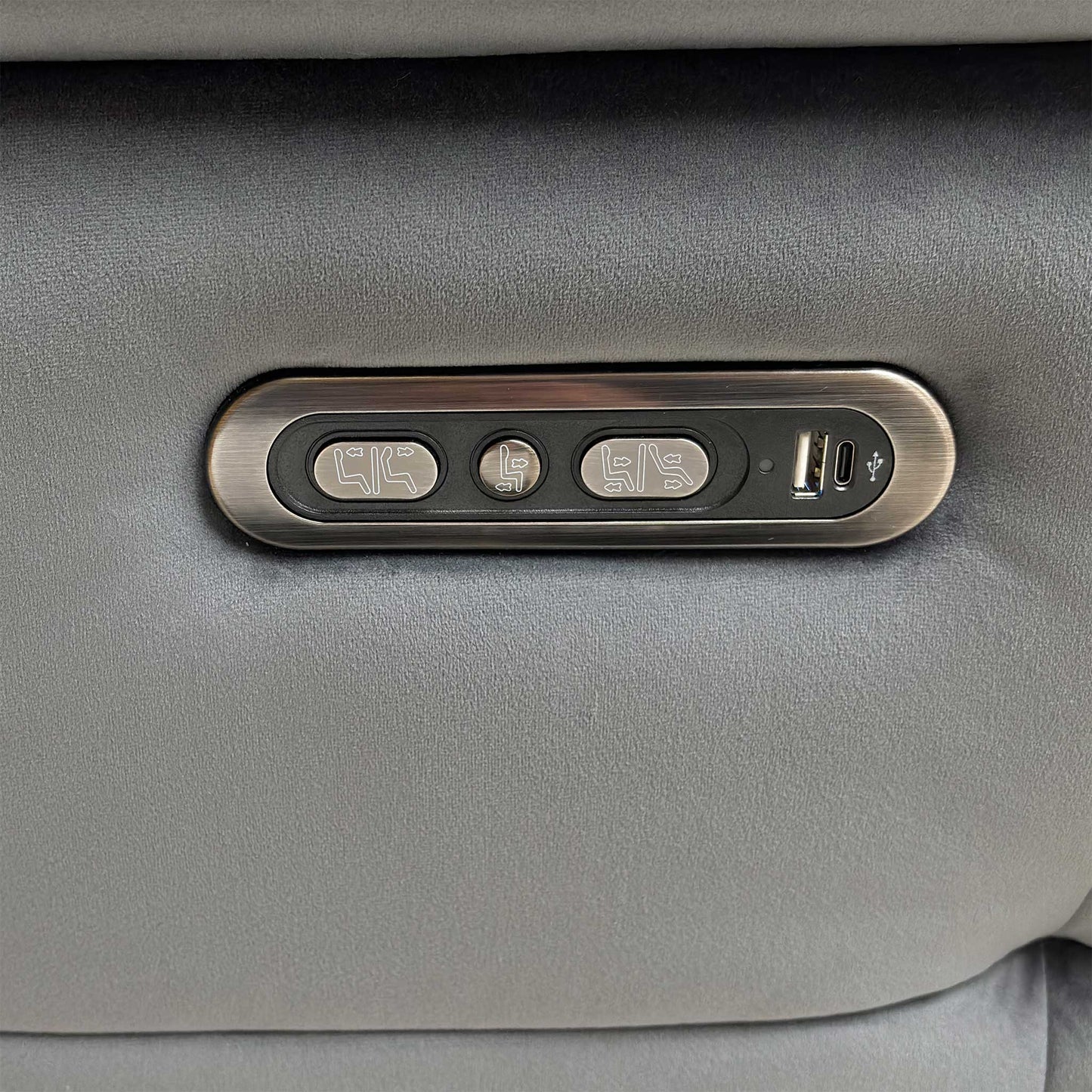 ‘Moet’ Opulence Granite Velvet 3 Seater Power Recliner Sofa with Power Headrests