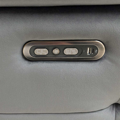 ‘Moet’ Opulence Granite Velvet 3 Seater Power Recliner Sofa with Power Headrests