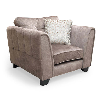 ‘Mariah’ Dapple Chocolate-Tri No Insert Velvet Classic Back Chair (Ariana)