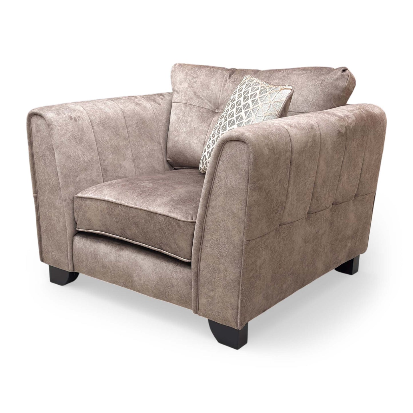 ‘Mariah’ Dapple Chocolate-Tri No Insert Velvet Classic Back Chair (Ariana)