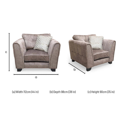 ‘Mariah’ Dapple Chocolate-Tri No Insert Velvet Classic Back Chair (Ariana)