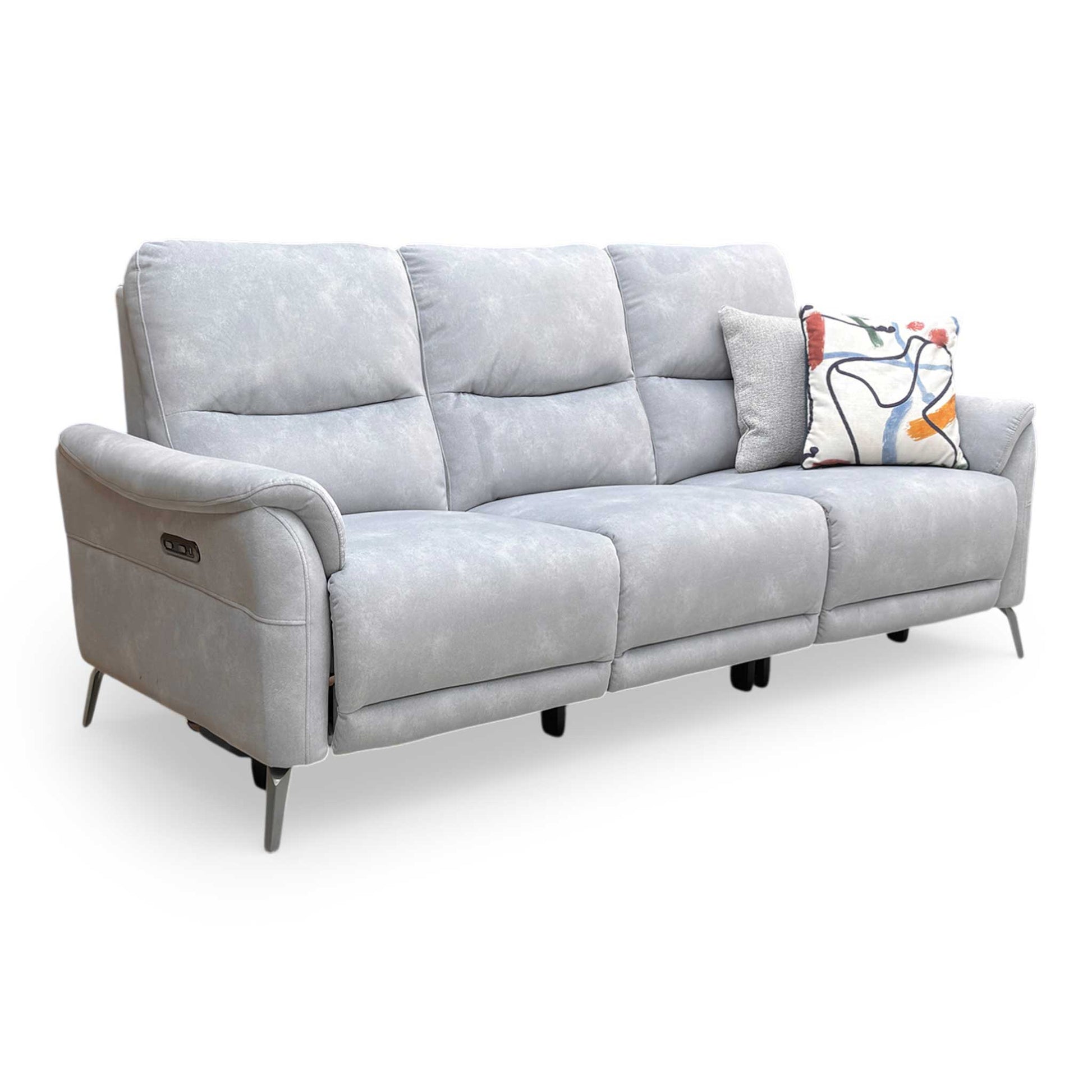 Side profile view of the Daytona ‘Dexter’ power recliner emphasizing the plush cushioning and armrests.