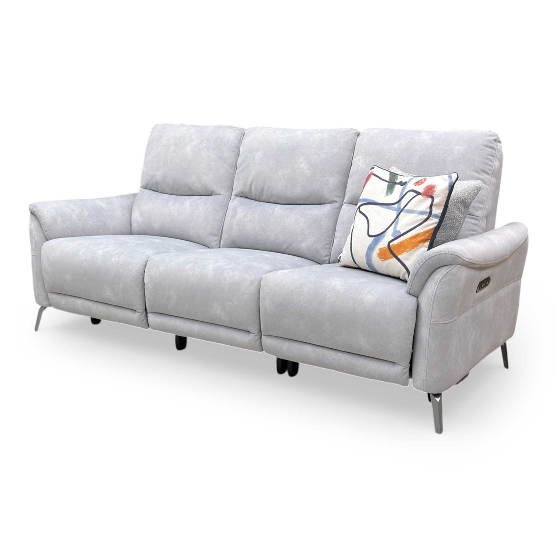 Side profile view of the Daytona ‘Dexter’ power recliner emphasizing the plush cushioning and armrests.
