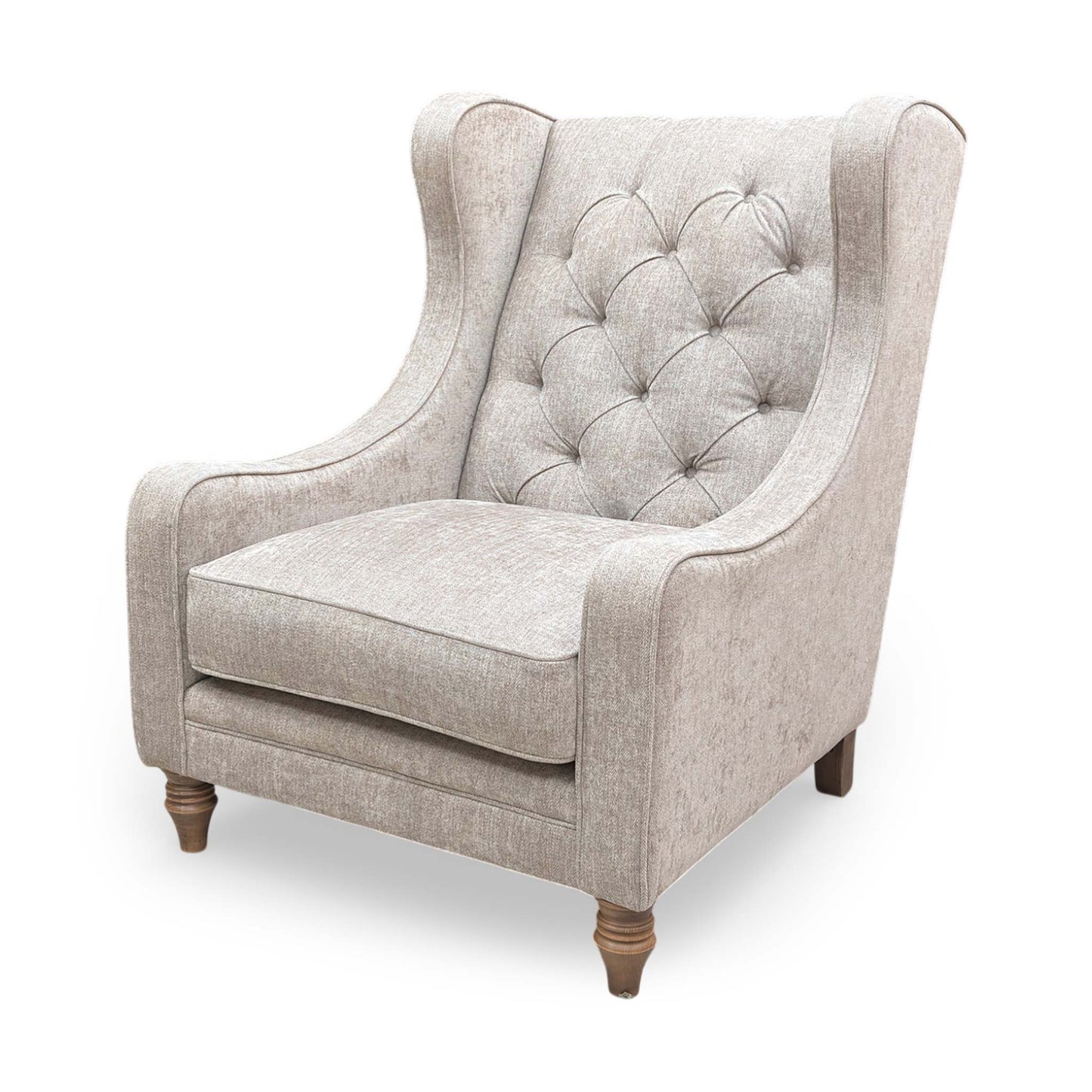 ‘Cotswold’ Savoy Mink Of Savoy Fabric Wing Accent Chair