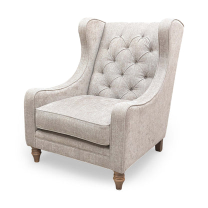 ‘Cotswold’ Savoy Mink Of Savoy Fabric Wing Accent Chair