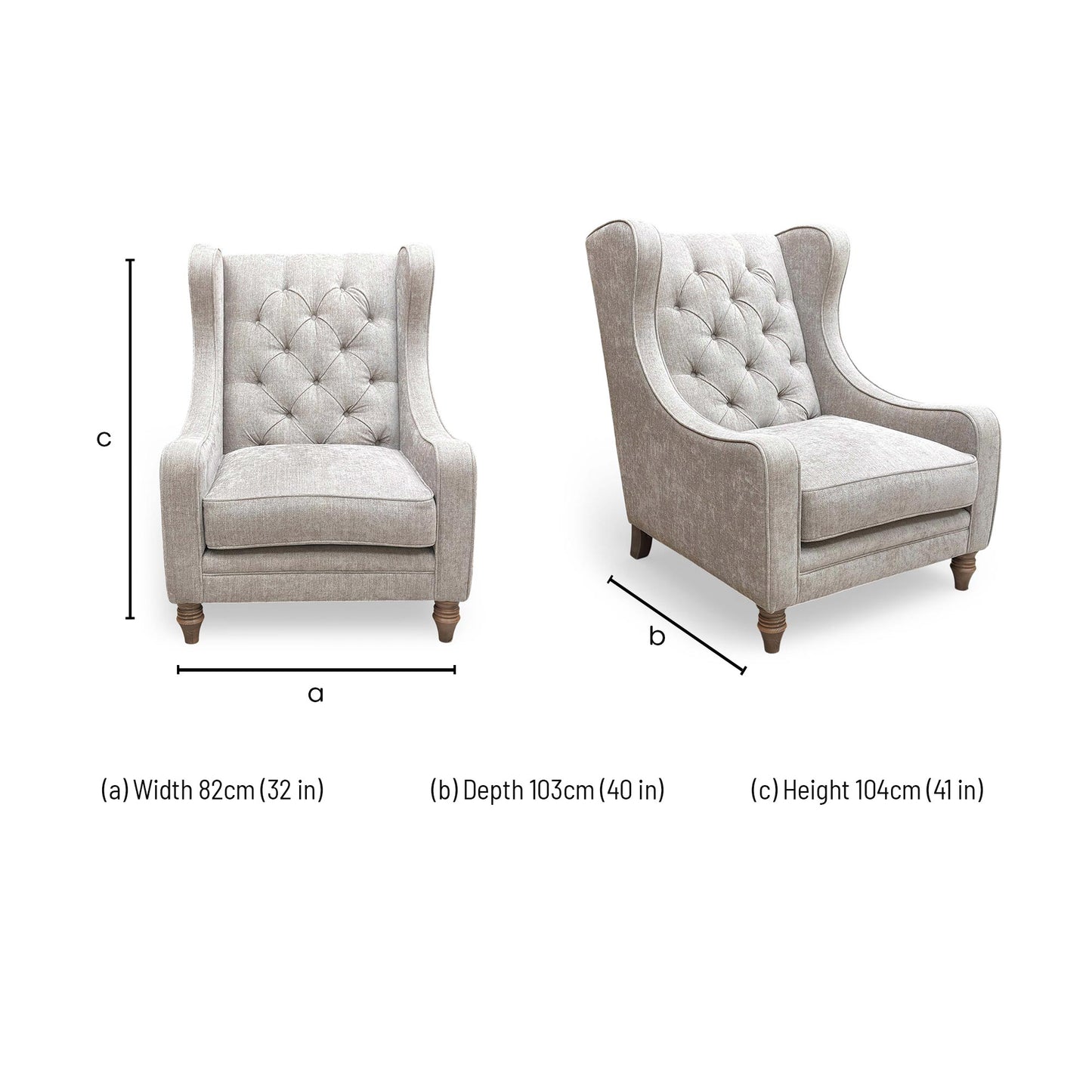 ‘Cotswold’ Savoy Mink Of Savoy Fabric Wing Accent Chair