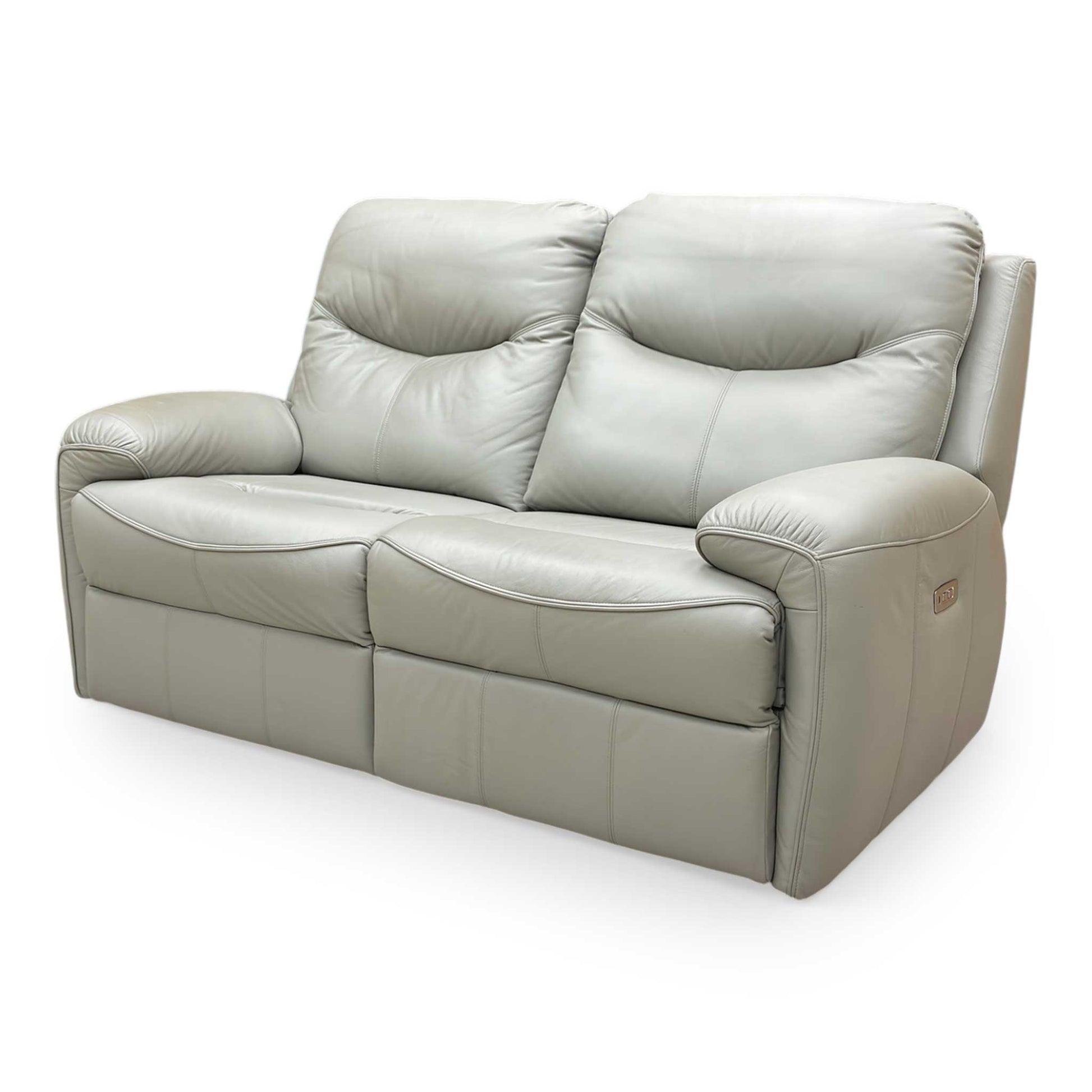 View of the G Plan Amesbury from the side, showing the clean silhouette and full leather coverage.
