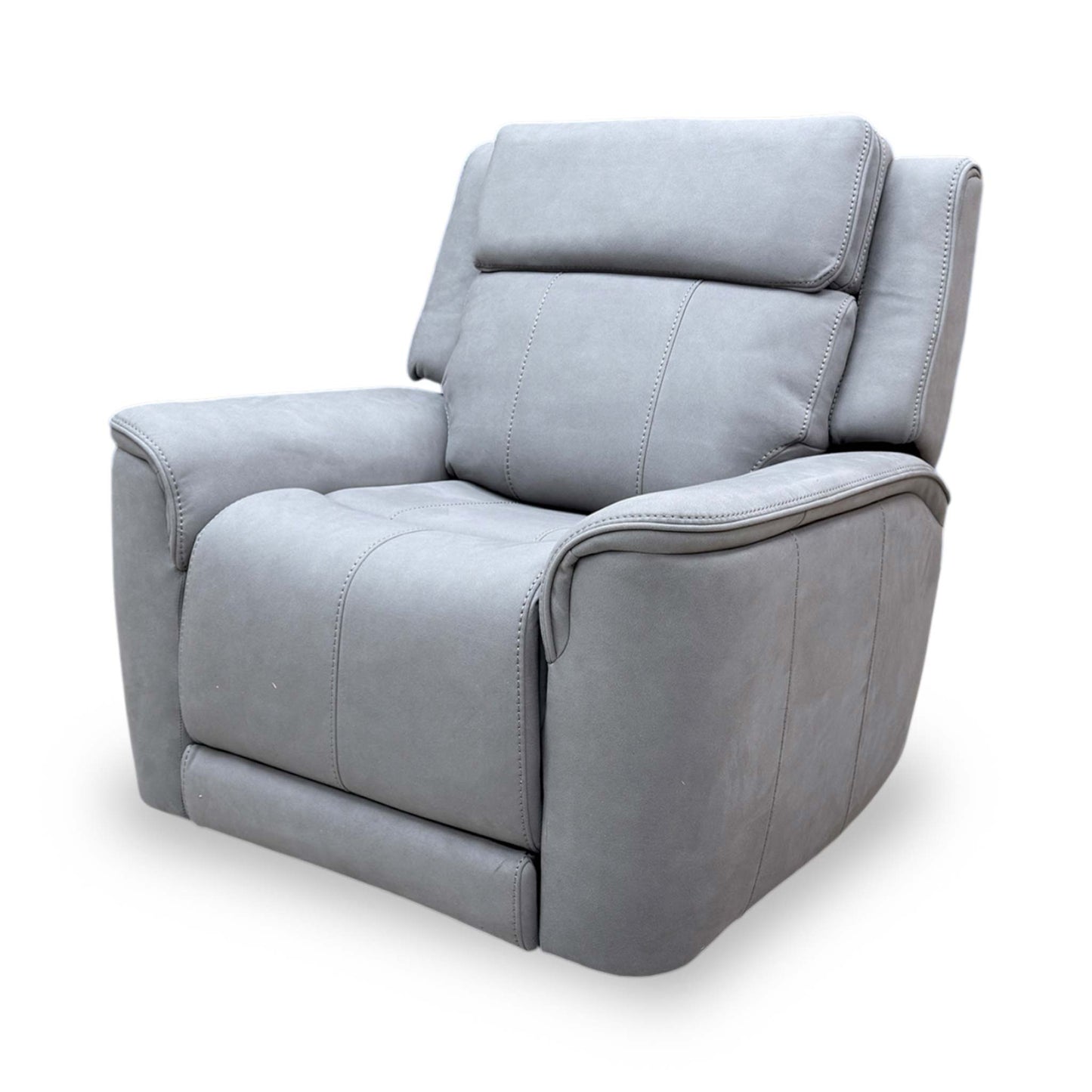 'Langford' Light Grey Fabric Power Recliner Chair