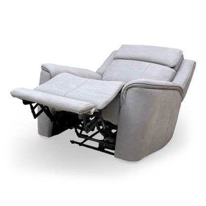 'Langford' Light Grey Fabric Power Recliner Chair