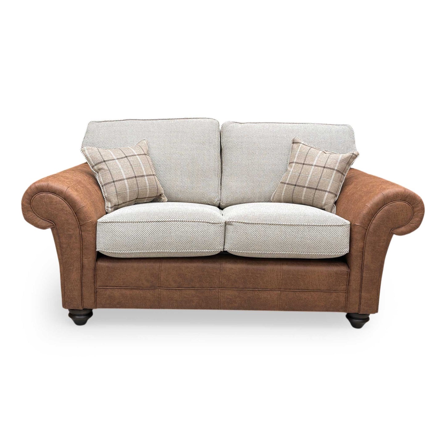 ‘Charles’ Sultan Oatmeal Combination Fabric Formal Back 2 Seater Sofa
