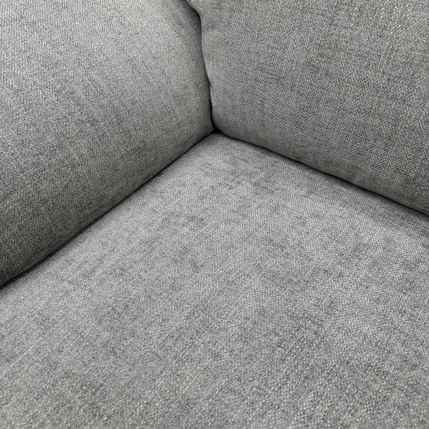 Close-up of the Fab-Meo-R27 Pewter heavy-duty fabric, highlighting the premium weave, soft-touch finish, and the durability of the high-performance material.