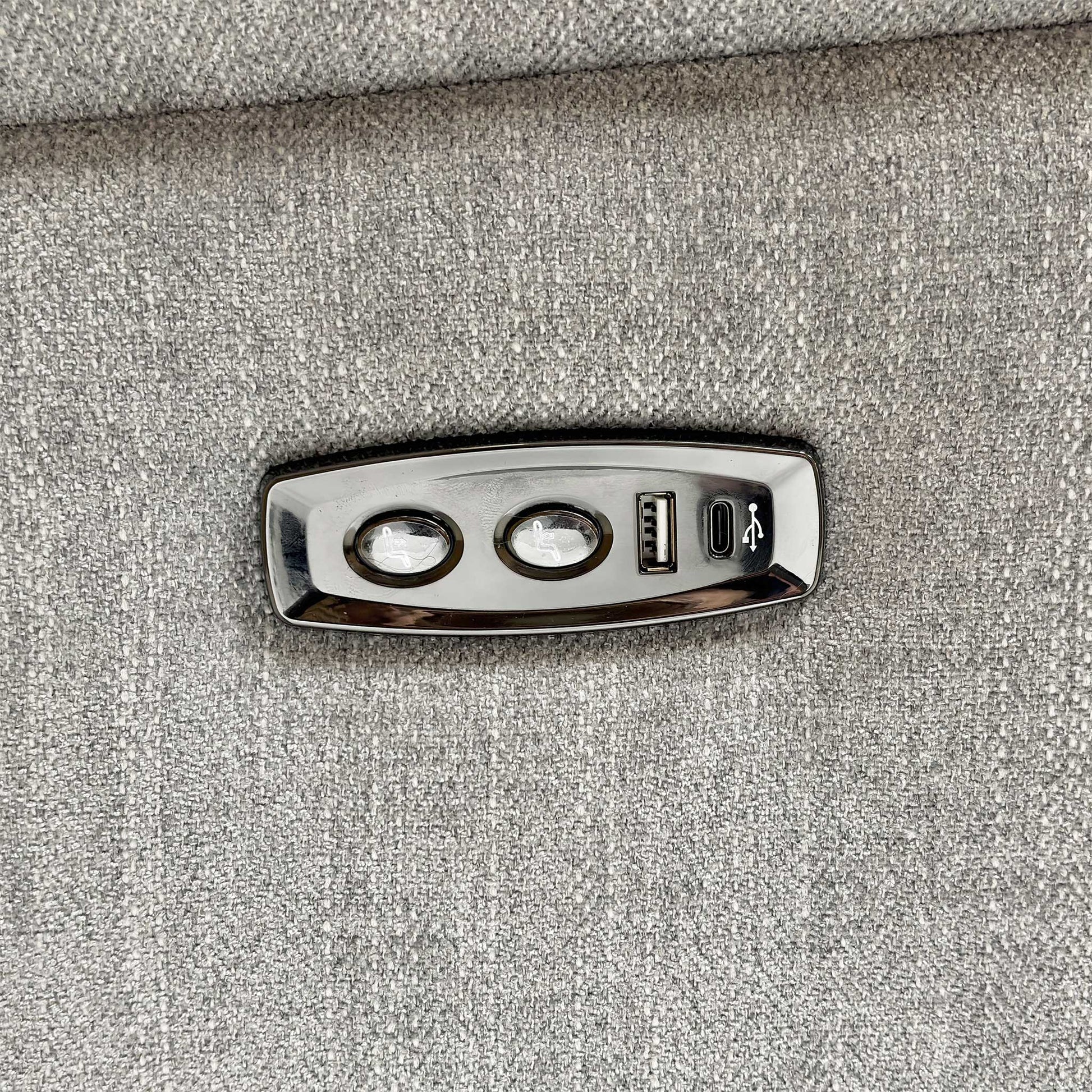 Close-up of the Fab-Meo-R27 Pewter heavy-duty fabric, highlighting the premium weave, soft-touch finish, and the durability of the high-performance material.