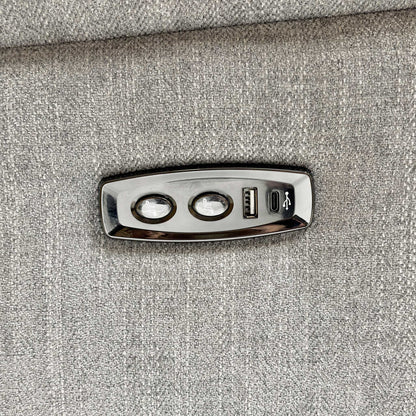 Close-up of the Fab-Meo-R27 Pewter heavy-duty fabric, highlighting the premium weave, soft-touch finish, and the durability of the high-performance material.