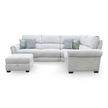 Side profile of the Nixon sofa, emphasizing the clean, linear armrests and the depth of the lounging section for maximum relaxation.