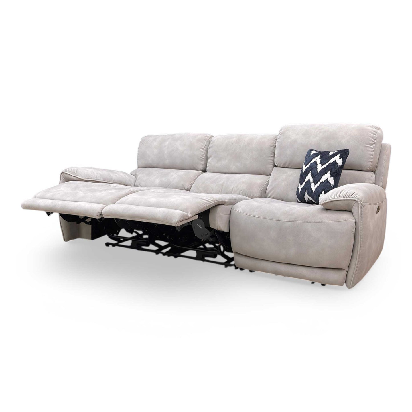 Side profile of the Link sofa in a reclined position, emphasizing the ergonomic support and the clean, tailored lines of the armrests and backrest.