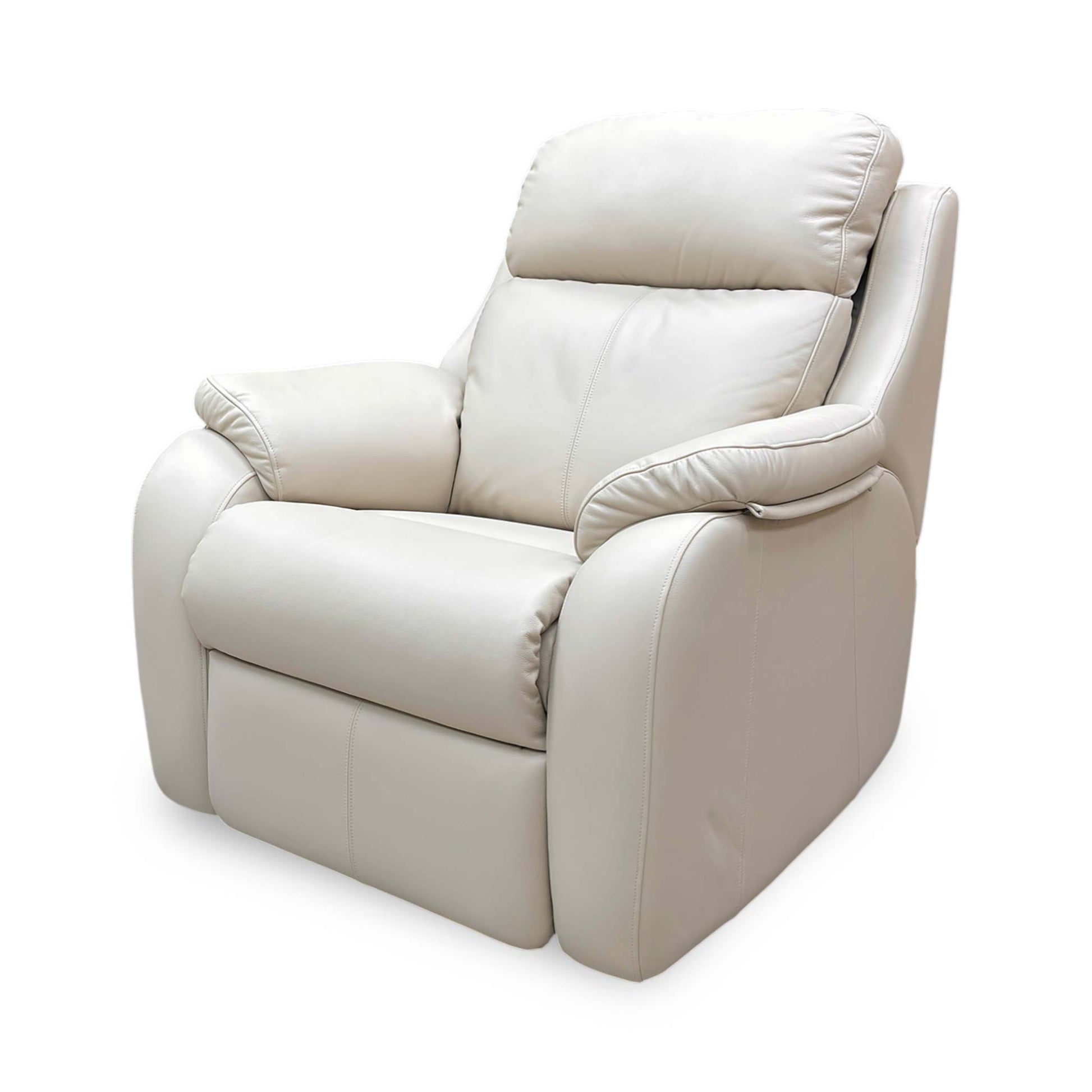 Side profile of the Kingsbury chair, emphasizing the elegant wing silhouette and the fully extended power recliner position for head-to-toe relaxation.