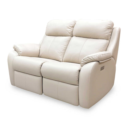 Side profile of the Kingsbury sofa in a fully extended reclining position, emphasizing the ergonomic support, tailored leather finish, and high-quality build.