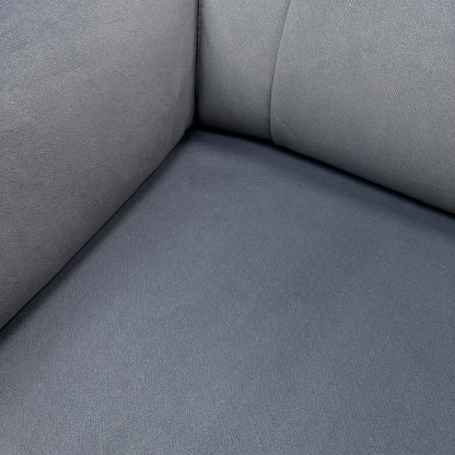 Close-up of the Bella Iron Grey 43460 velvet fabric, highlighting the premium soft-touch finish, rich grey tone, and high-quality tailored stitching.