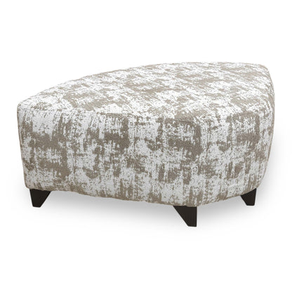 Full View The ‘Aura’ wedge footstool in Kai Mocha fabric, featuring a unique angled design and a plush, padded surface for use with corner sofas.