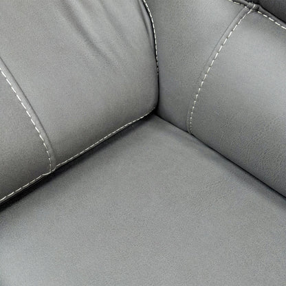 Close-up of the Grey fabric upholstery, highlighting the high-quality woven texture, soft-touch finish, and durable construction.