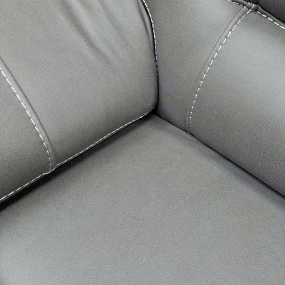 Close-up of the Grey fabric upholstery, highlighting the high-quality woven texture, durable finish, and premium tonal stitching.