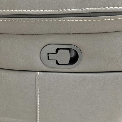 Close-up of the Grey fabric upholstery, highlighting the high-quality woven texture, durable finish, and premium tonal stitching.