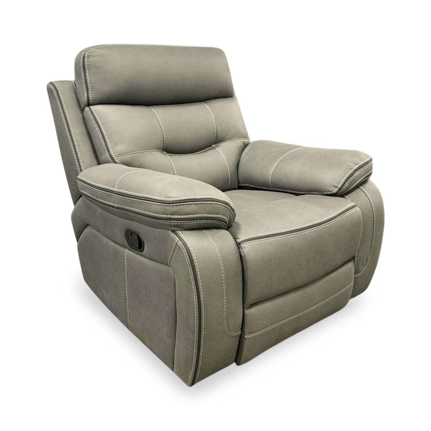 'Dante' Grey Fabric Manual Recliner Chair