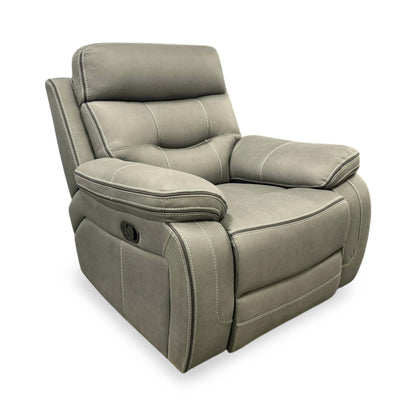 'Dante' Grey Fabric Manual Recliner Chair