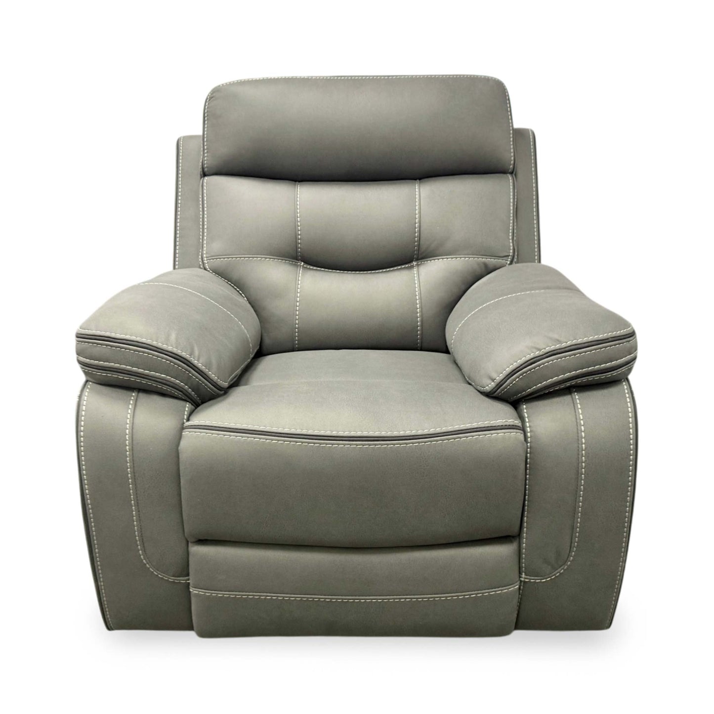 'Dante' Grey Fabric Manual Recliner Chair