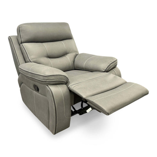 'Dante' Grey Fabric Manual Recliner Chair