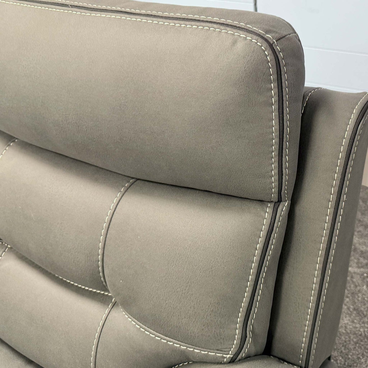 'Dante' Grey Fabric Manual Recliner Chair
