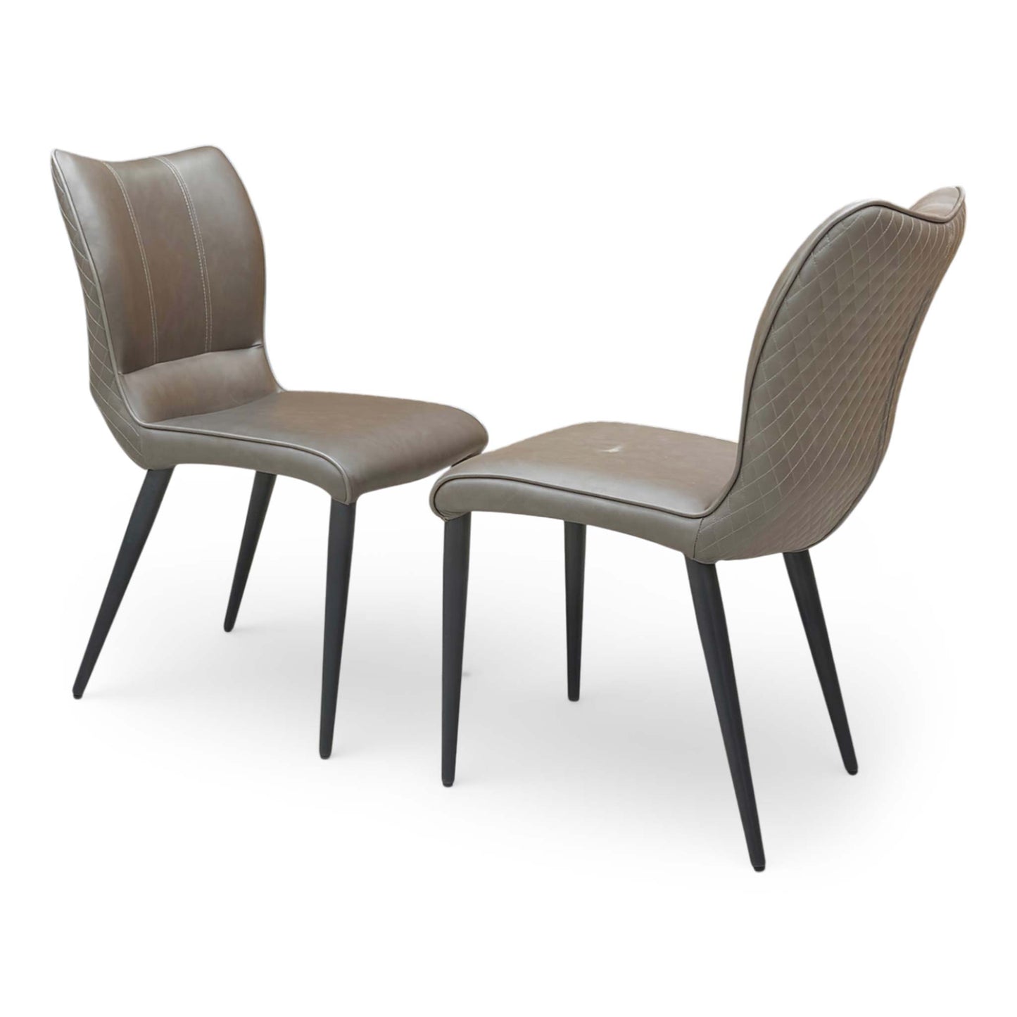 ‘Murcia’ Antiqued Grey Fabric Set of 2 Dining Chairs