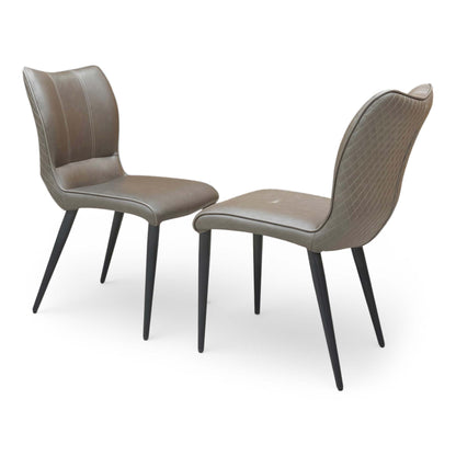 ‘Murcia’ Antiqued Grey Fabric Set of 2 Dining Chairs