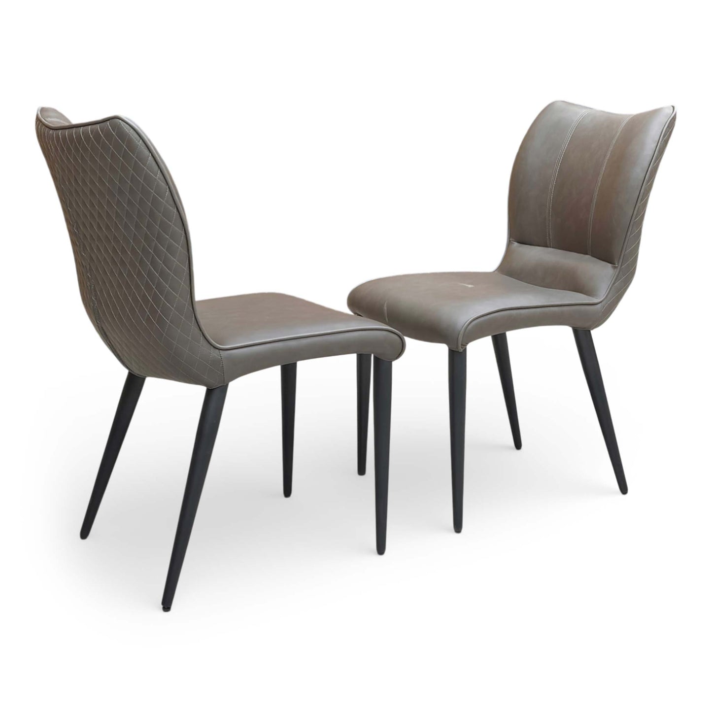 ‘Murcia’ Antiqued Grey Fabric Set of 2 Dining Chairs