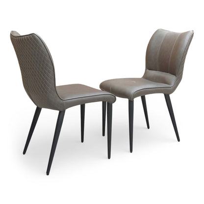 ‘Murcia’ Antiqued Grey Fabric Set of 2 Dining Chairs