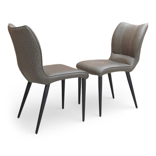 ‘Murcia’ Antiqued Grey Fabric Set of 2 Dining Chairs